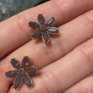 COACH Poppy Swarovski Crystal Flower Stud Earrings